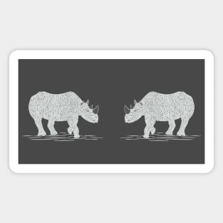 Rhinos in Love - cute and cool animal design - on dark grey Magnet